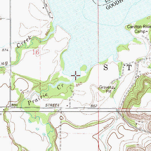 Topographic Map of Prairie Creek, MN