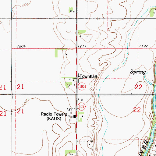 Topographic Map of Prairie View School, MN