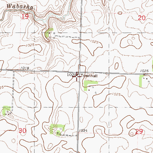 Topographic Map of Prairie View School, MN
