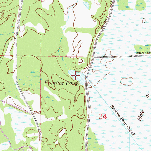 Topographic Map of Prentice Pond, MN