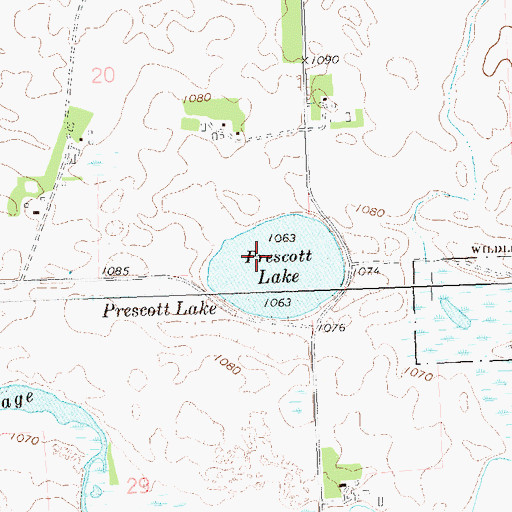 Topographic Map of Prescott Lake, MN