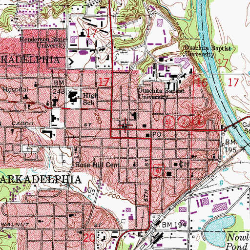 Topographic Map of First United Methodist Church, AR