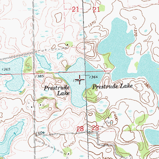 Topographic Map of Prestrude Lake, MN