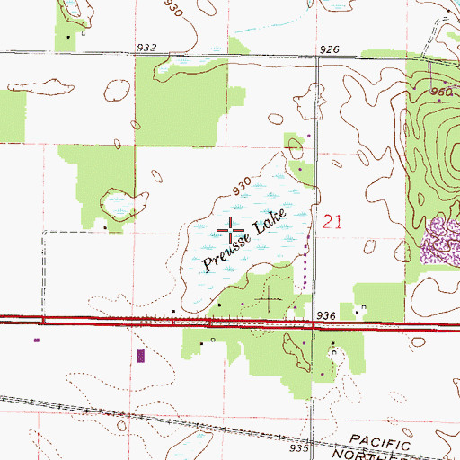 Topographic Map of Preusse Lake, MN