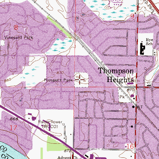 Topographic Map of Prospect Park, MN
