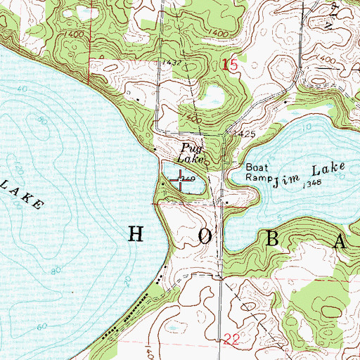 Topographic Map of Pug Lake, MN