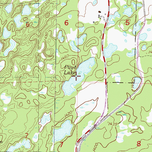 Topographic Map of Pugh Lake, MN