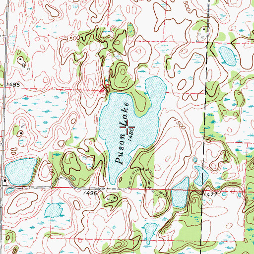 Topographic Map of Puson Lake, MN