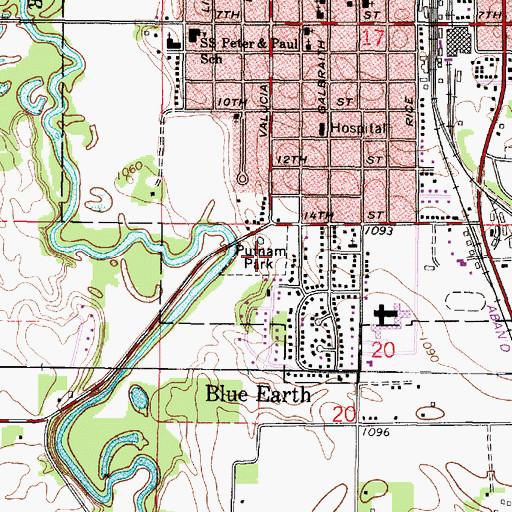 Topographic Map of Putnam Park, MN