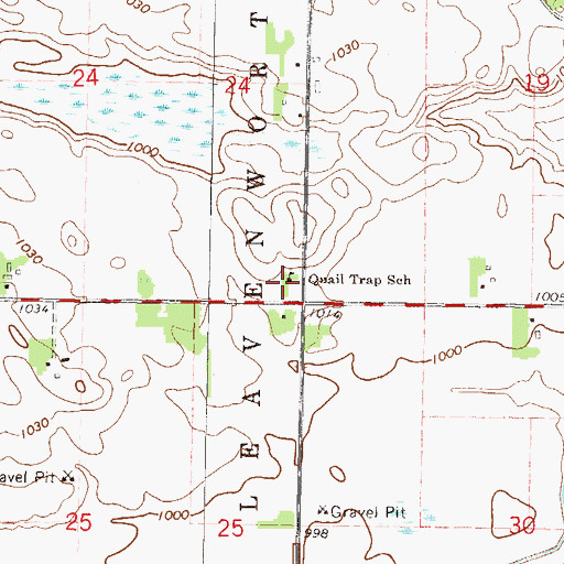 Topographic Map of Quail Trap School, MN