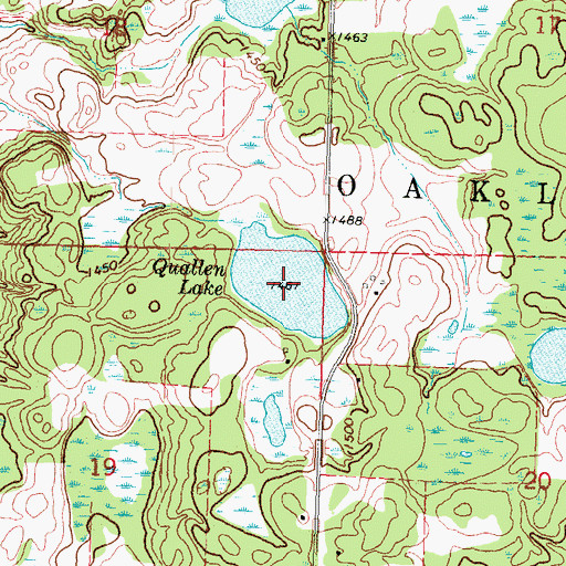 Topographic Map of Quallen Lake, MN