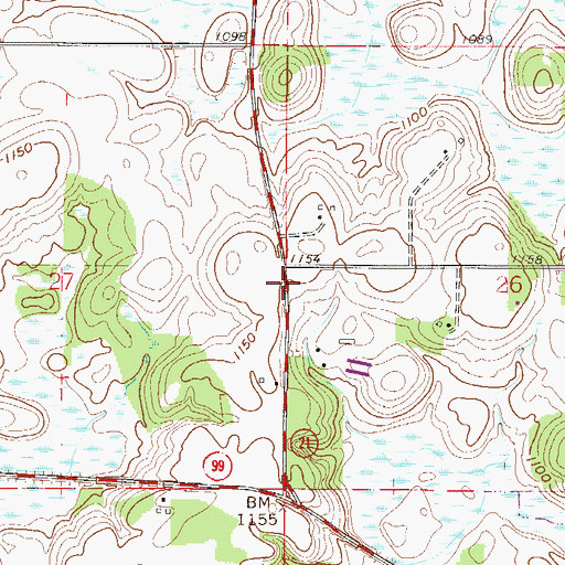 Topographic Map of Quinlan School, MN