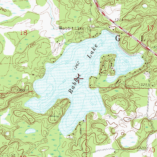 Topographic Map of Rabbit Lake, MN