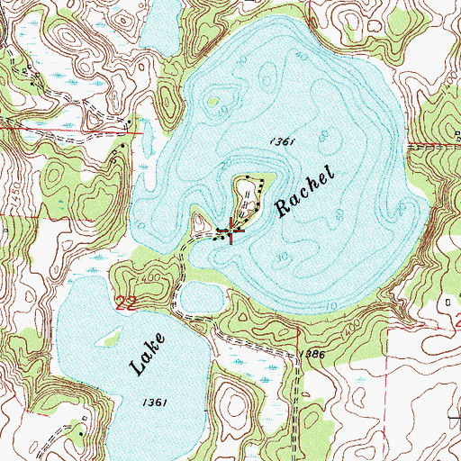 Topographic Map of Lake Rachel, MN