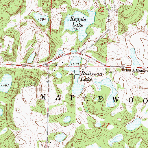Topographic Map of Railroad Lake, MN