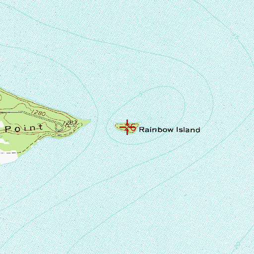 Topographic Map of Rainbow Island, MN