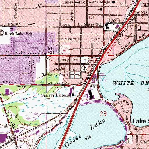 Topographic Map of Ramaley Park, MN