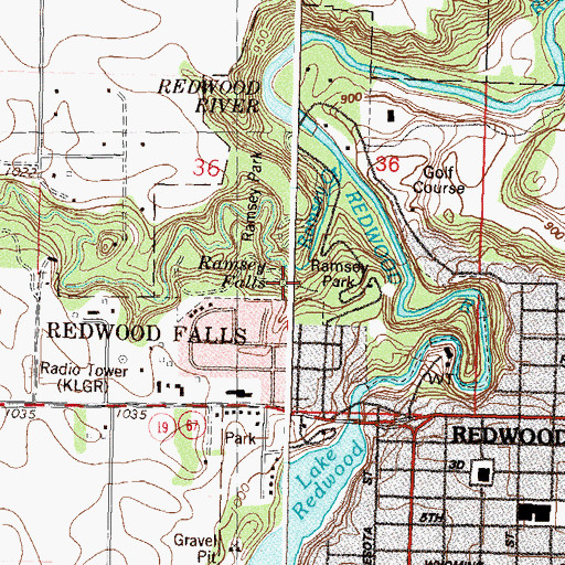 Topographic Map of Ramsey Creek, MN