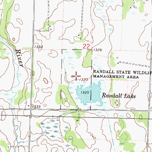 Topographic Map of Randall State Wildlife Management Area, MN