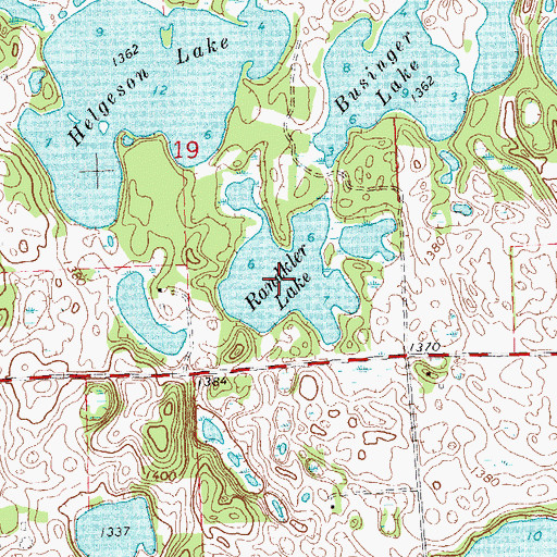 Topographic Map of Randkler Lake, MN