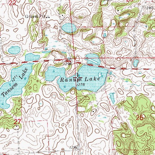 Topographic Map of Ranum Lake, MN