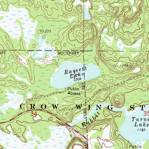 Topographic Map of Rassett Lake, MN