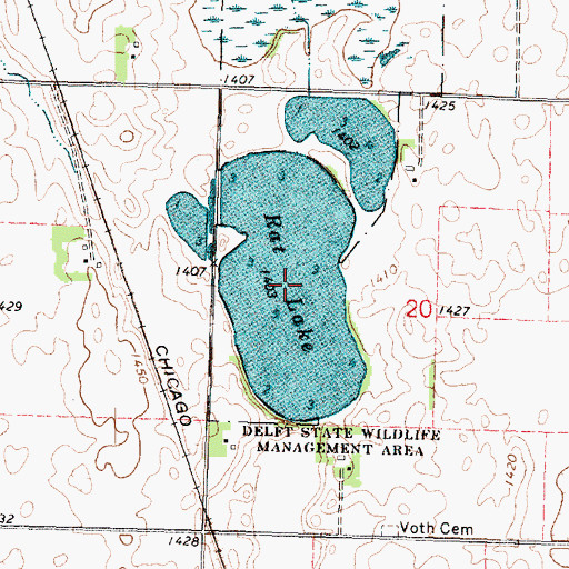 Topographic Map of Rat Lake, MN