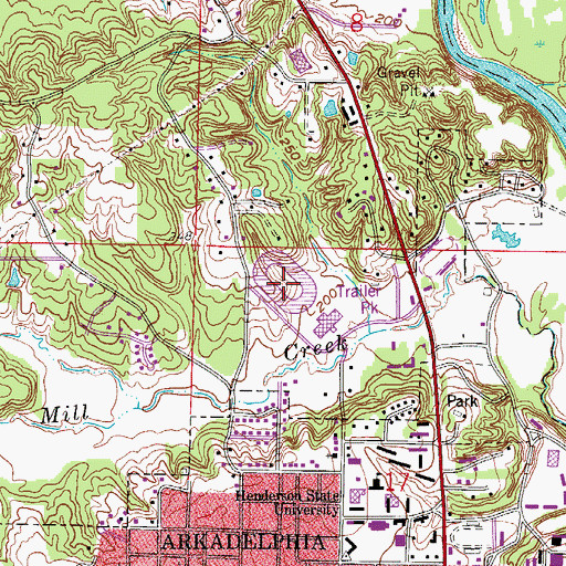 Topographic Map of Haygood Stadium, AR