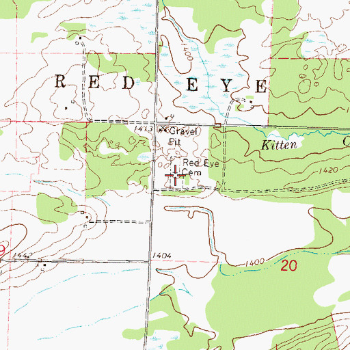 Topographic Map of Red Eye Cemetery, MN