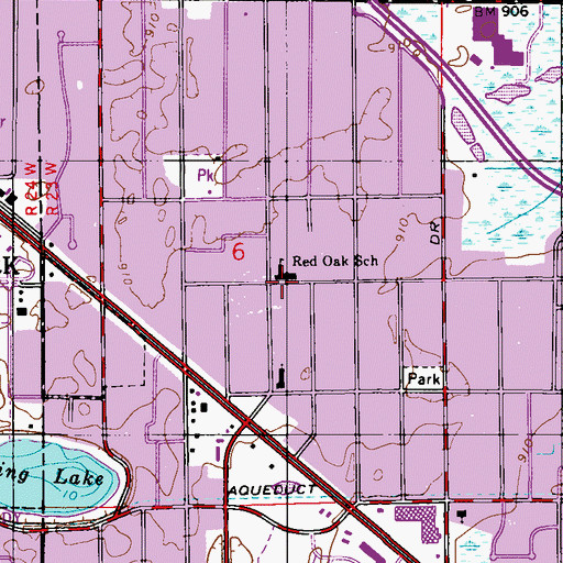 Topographic Map of Red Oak School, MN