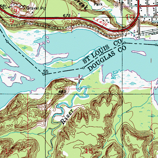 Topographic Map of Red River, MN