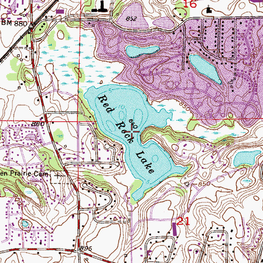 Topographic Map of Red Rock Lake, MN