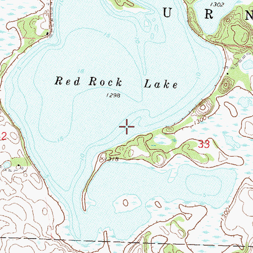Topographic Map of Red Rock Lake, MN