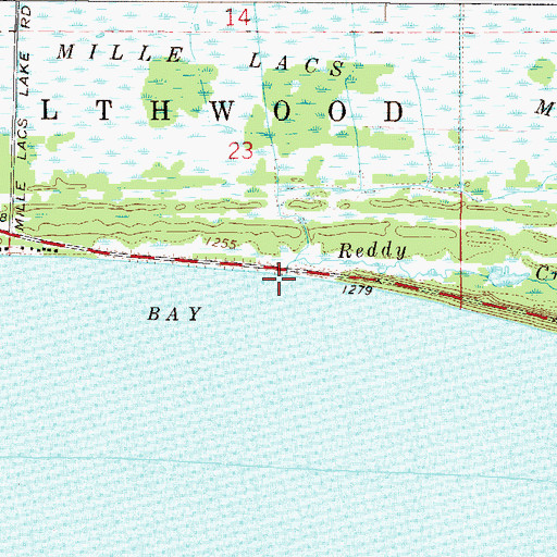 Topographic Map of Reddy Creek, MN