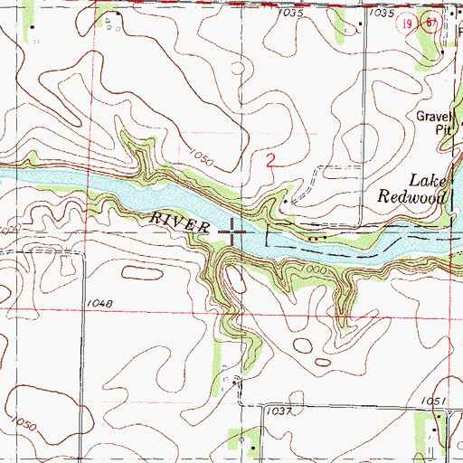 Topographic Map of Lake Redwood, MN