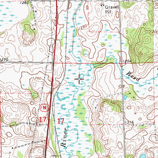 Topographic Map of Reed Creek, MN