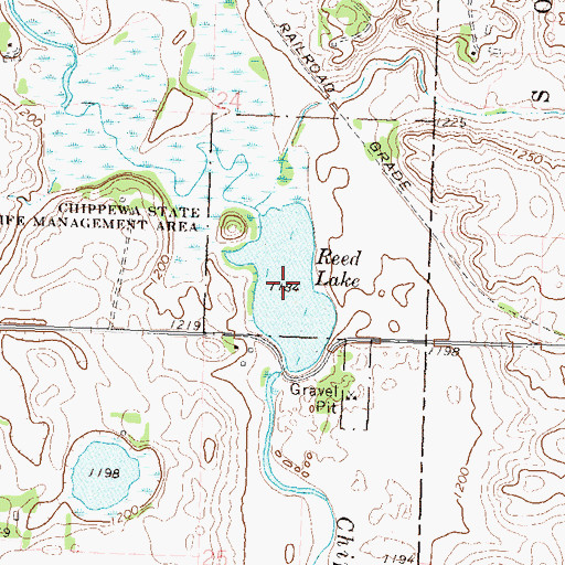 Topographic Map of Reed Lake, MN