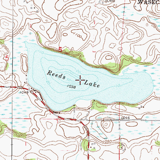 Topographic Map of Reeds Lake, MN