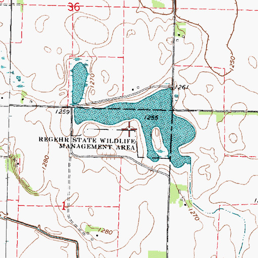 Topographic Map of Regehr State Wildlife Management Area, MN