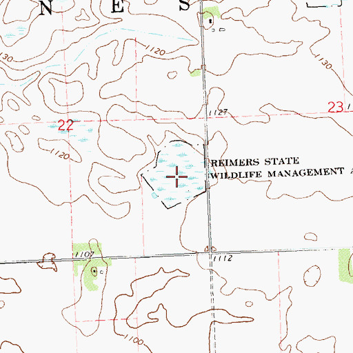 Topographic Map of Reimers State Wildlife Management Area, MN