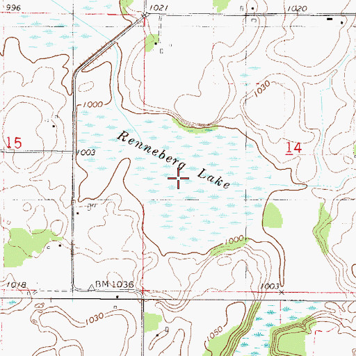 Topographic Map of Renneberg Lake, MN