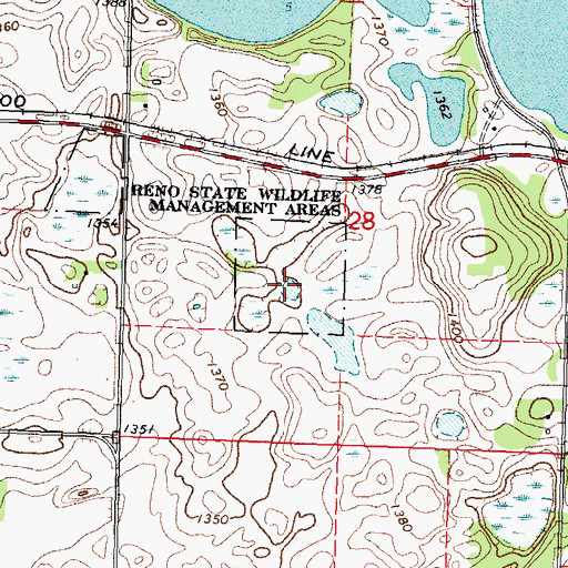 Topographic Map of Reno State Wildlife Management Area, MN