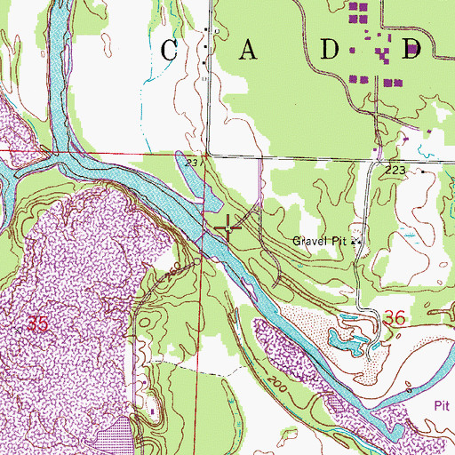 Topographic Map of Lower Lake Recreation Area, AR