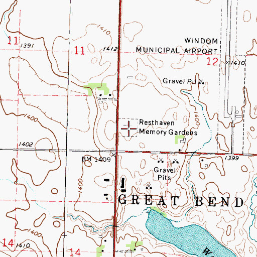 Topographic Map of Resthaven Memory Gardens, MN