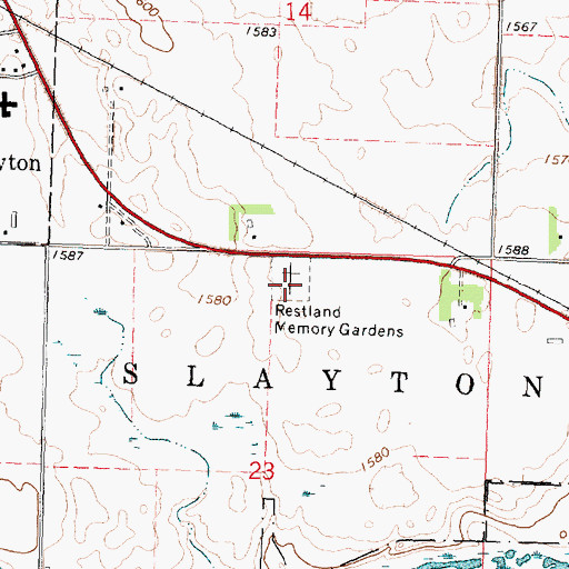 Topographic Map of Restland - Slayton Memory Gardens Cemetery, MN