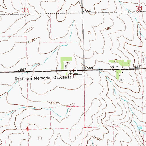 Topographic Map of Restlawn Memorial Gardens, MN