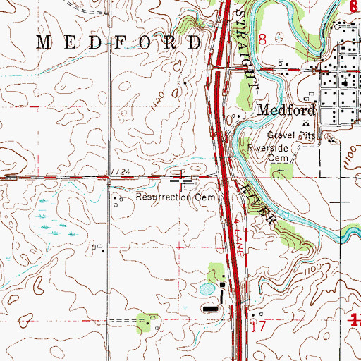 Topographic Map of Resurrection Cemetery, MN