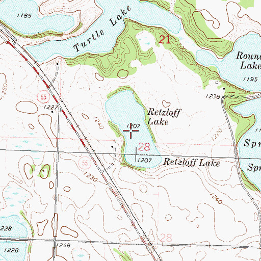 Topographic Map of Retzloff Lake, MN