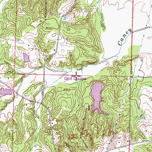 Topographic Map of Arkadelphia Country Club, AR