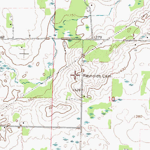Topographic Map of Reynolds Cemetery, MN